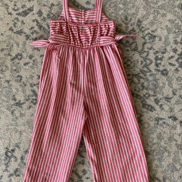 Sequin Hearts Girls red and white striped Romper - Picture 2 of 2